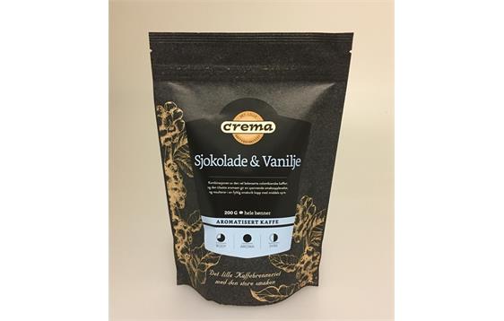 9417750  3013-HB Kaffe Crema aromakaffe Sjokolade/Vanilje 200 gr. kaffe hele b&#248;nner